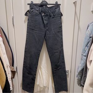 Agolde Criss Cross Mid-Rise Straight-Leg Jeans